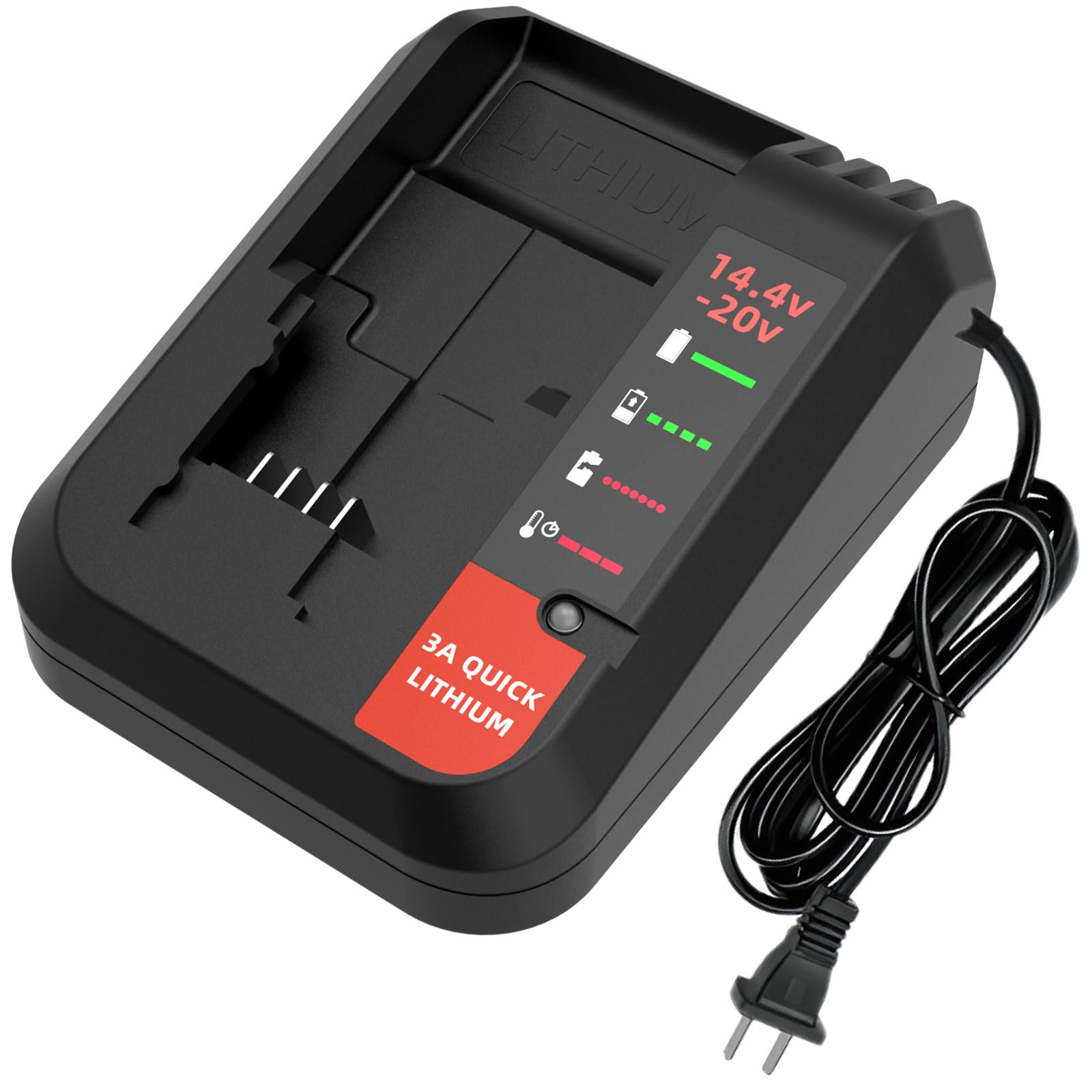 FELTYF 3.0A fast charger front view for quick 20V battery charging
