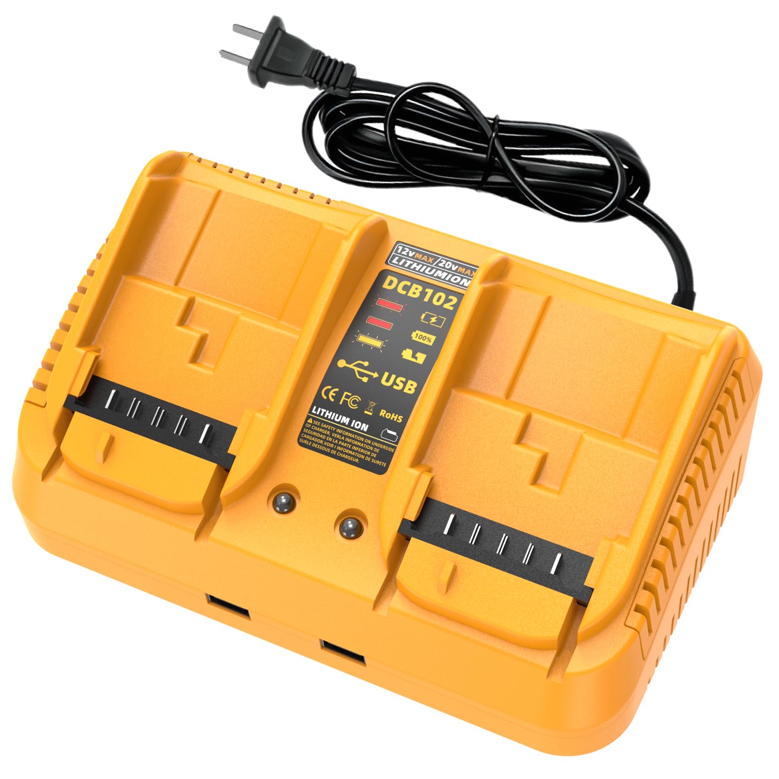 FELTYF dual-port charger replacement for DCB102 enables faster two-battery charging