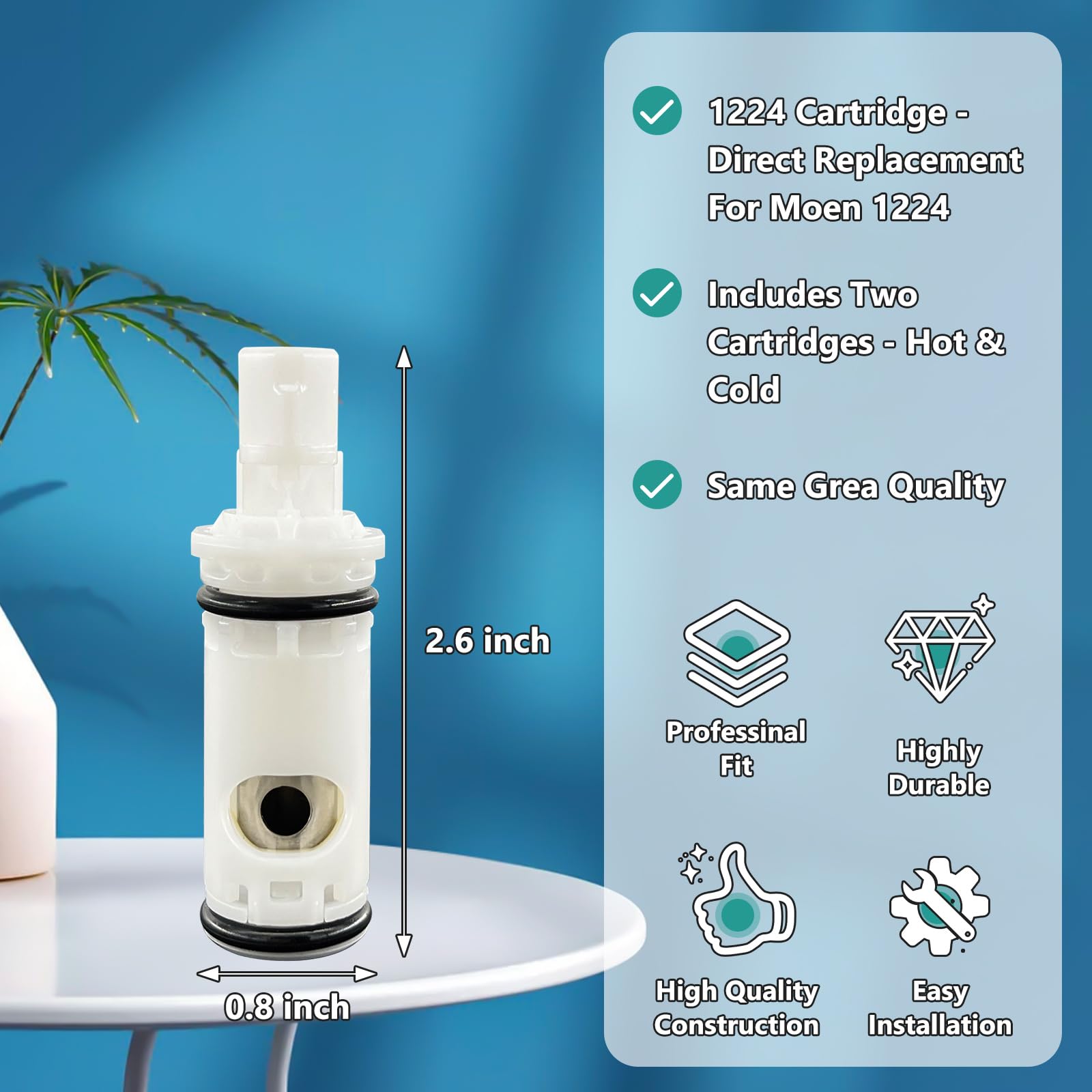 FEMAR 1224 cartridge Moen packaging showcases replacement kit.