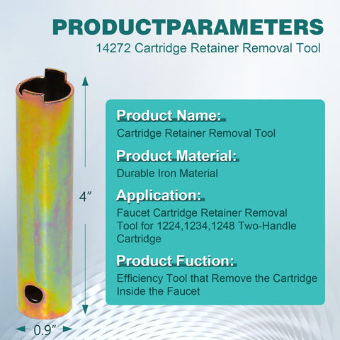 FEMAR removal tool included for easy Moen cartridge removal and installation.