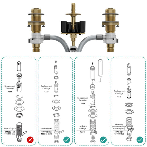FEMAR two-pack cartridges for Moen double-handle faucets enables convenient replacements.