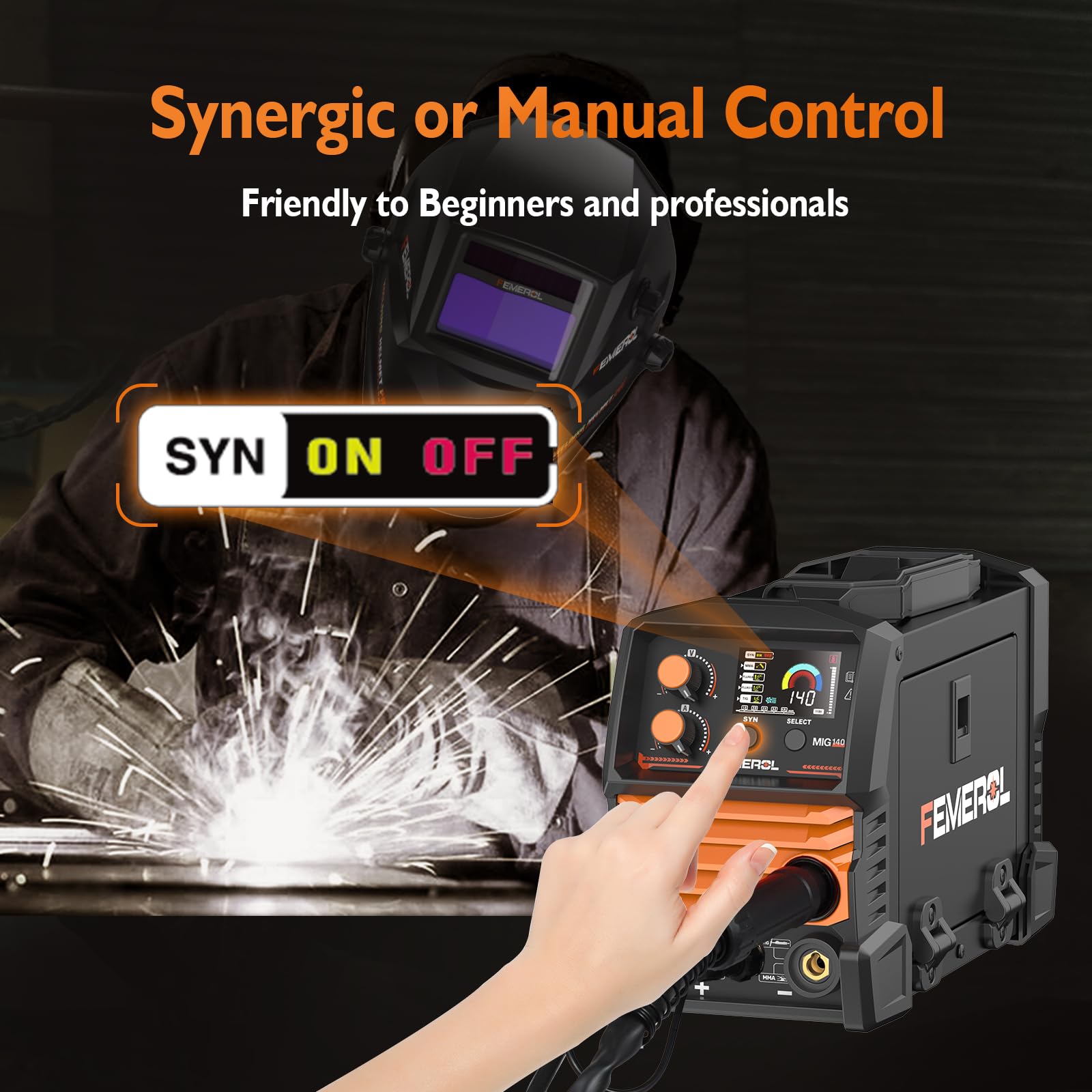 FEMEROL MIG140R synergic control for quick setup and reliable starts