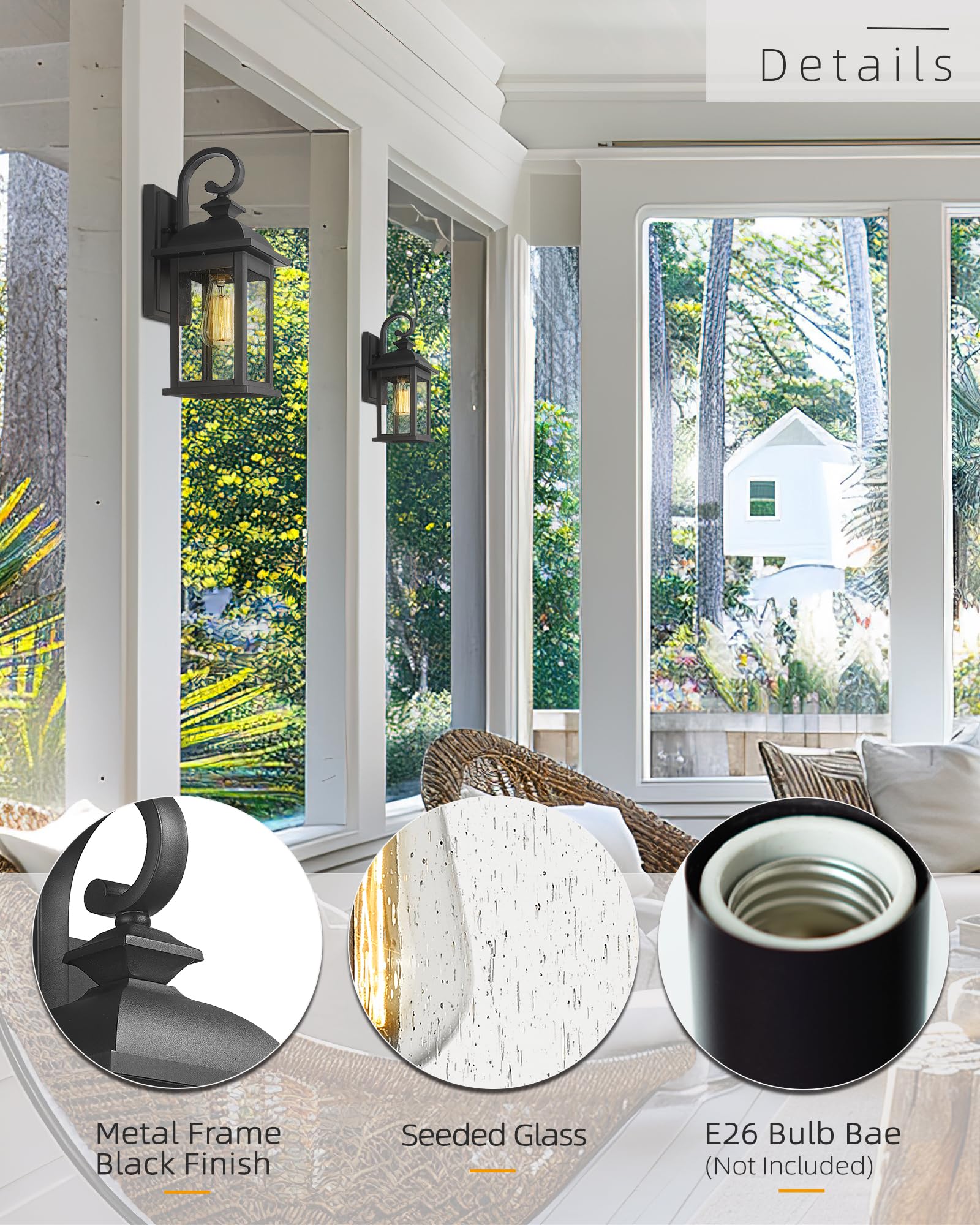 FEMILA two-pack porch lights ready for quick installation