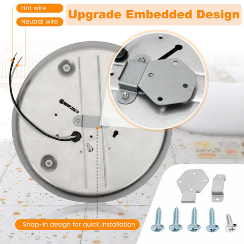 Femotic 157 ceiling heater back view reveals enclosed sheath for safe, durable setup.