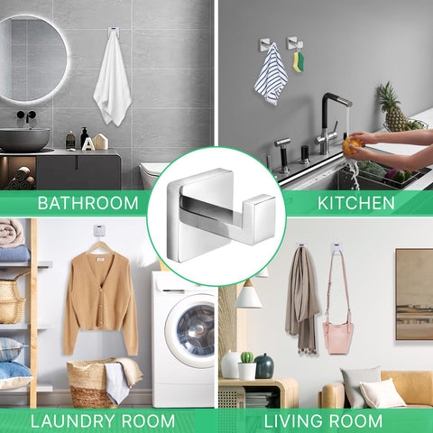 Fenas durable stainless steel hook resists moisture, ideal for high-humidity spaces.