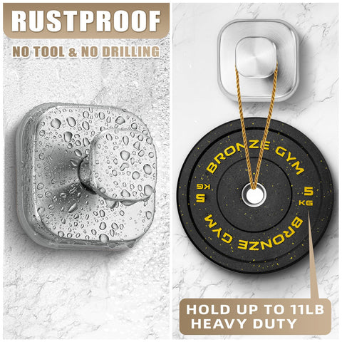 Two-pack Fenas suction hooks installed without tools on a tile shower.