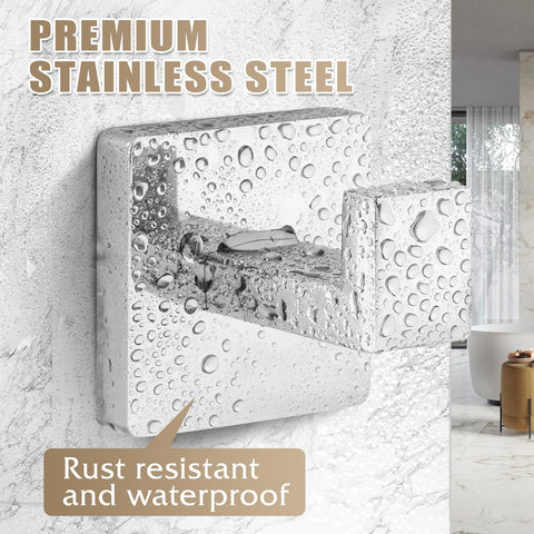 Fenas SUS304 stainless steel bathroom hook resists rust for long-lasting use.