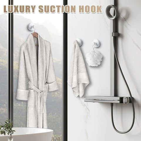 Fenas hook on mirror creates a clean, minimal storage solution
