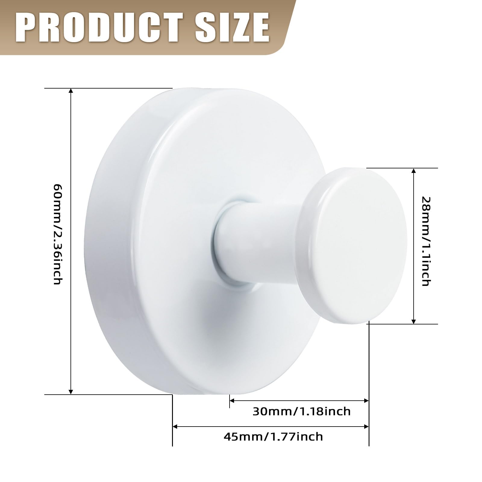 Fenas 4-pack white hooks suit kitchen and bathroom organization