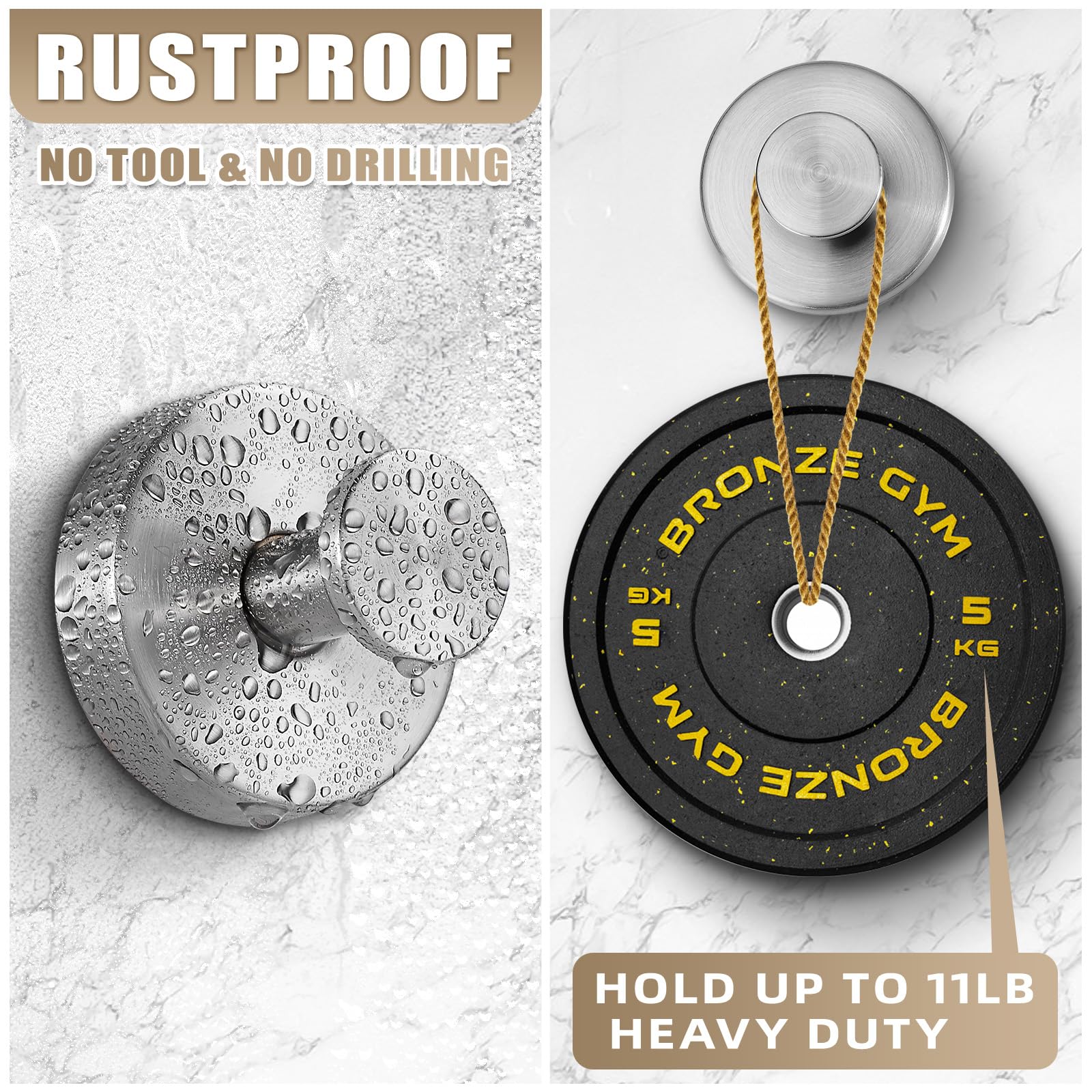 Fenas suction cup hook with loofah on tile for easy access and organization.