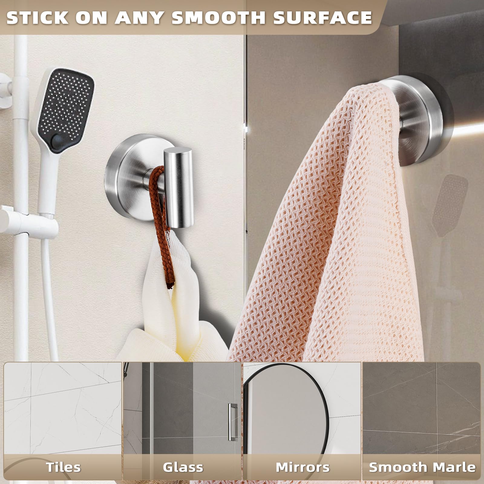 Fenas hook on glass surface adds minimalist organization