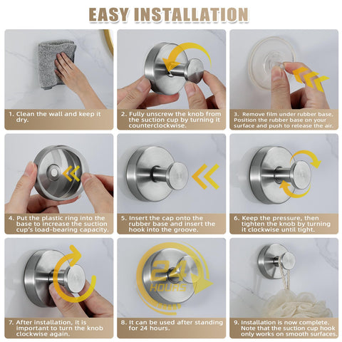 Fenas hooks resist moisture on tiles, improving bathroom organization