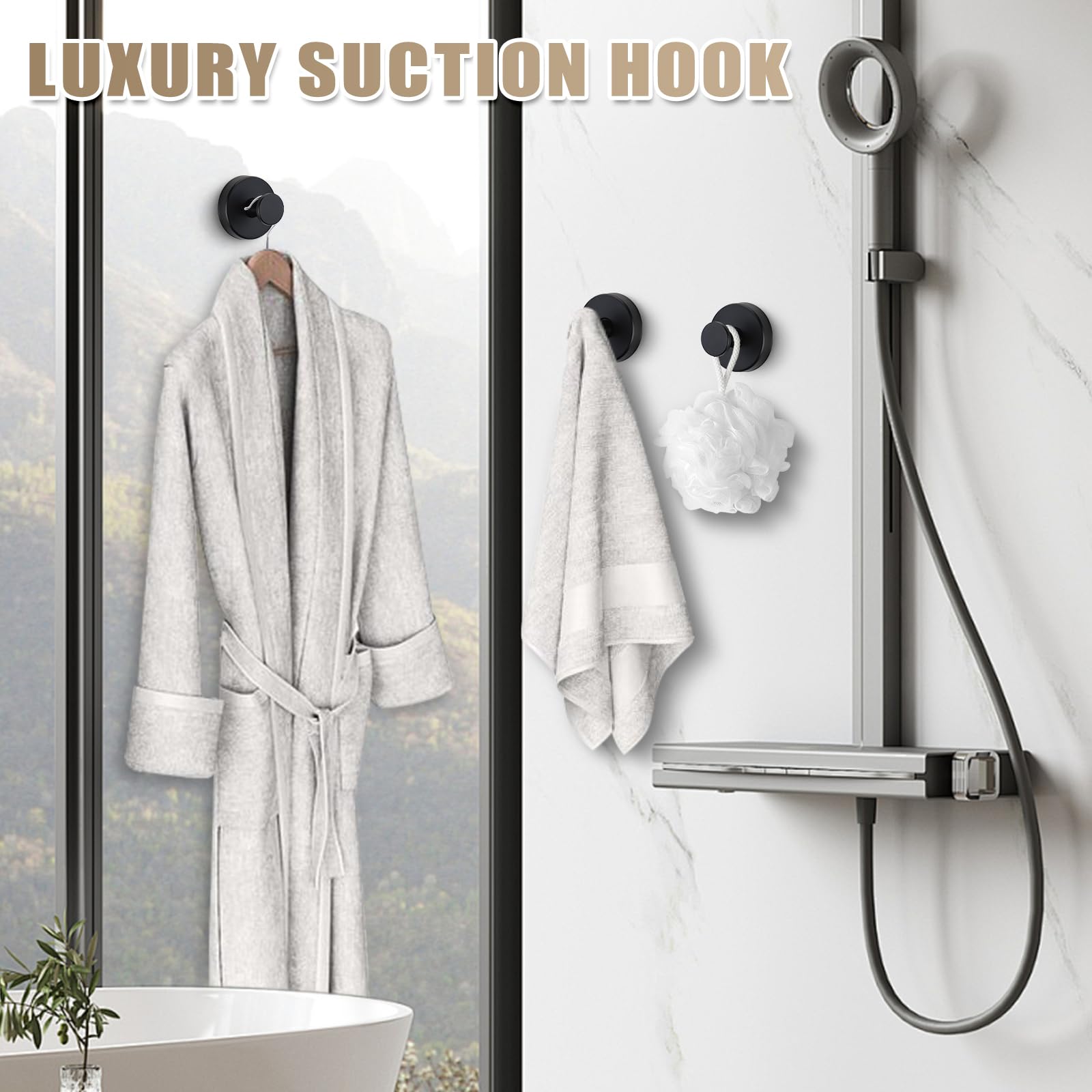 Fenas hooks performing on non-porous surfaces like tiles or glass