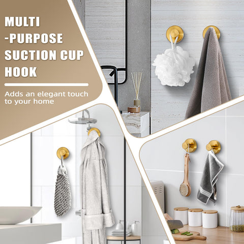 Fenas suction cup hooks attached to glass for easy robe hanging