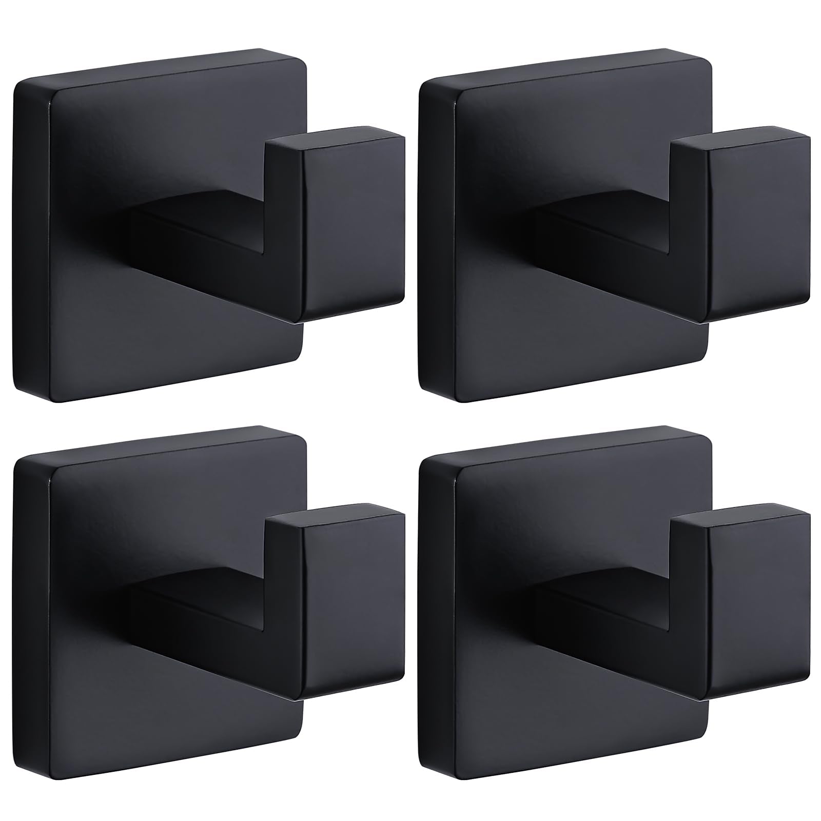 Fenas towel hooks matte black wall-mounted square design for bathroom organization.