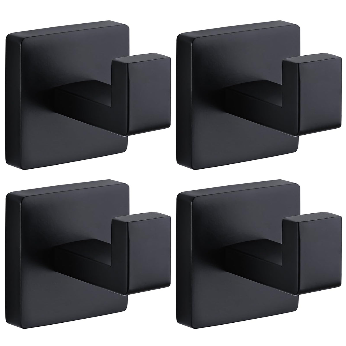 Fenas towel hooks matte black wall-mounted square design for bathroom organization.