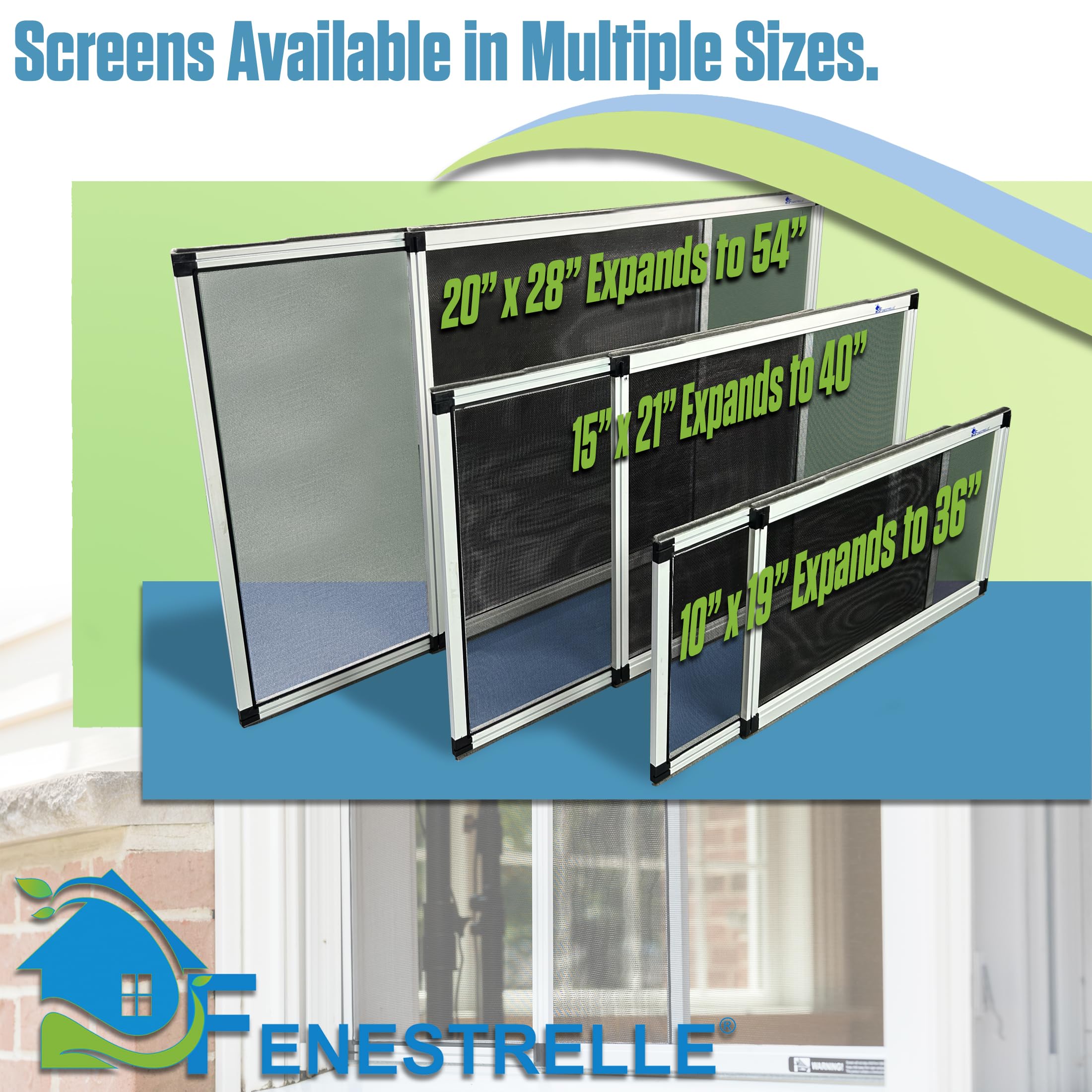 Fenestrelle expandable screen powder-coated aluminum frame resists rust