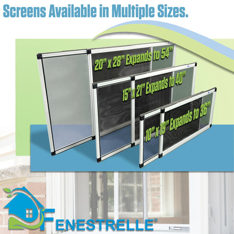 Fenestrelle expandable screen powder-coated aluminum frame resists rust