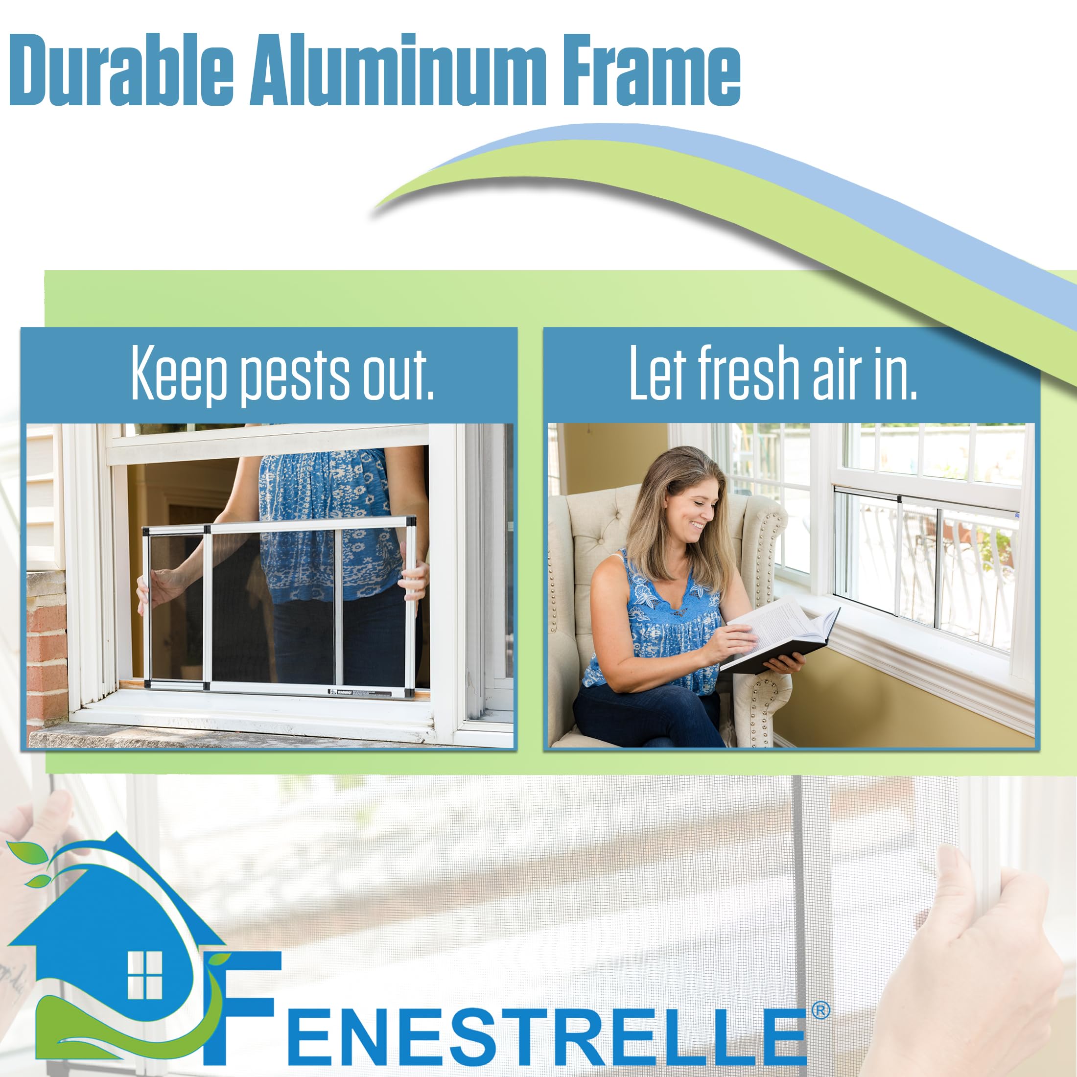 Fenestrelle expandable screen fiberglass mesh close-up highlights tight weave