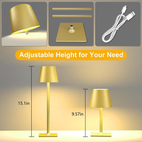 FenFud gold cordless lamp cool dim mode for focused tasks