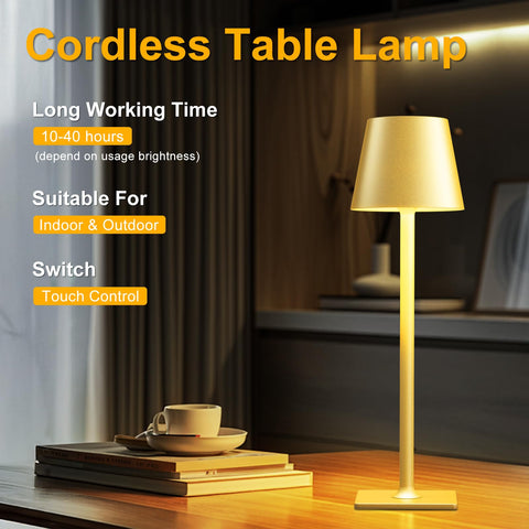 FenFud gold cordless lamp warm dim mode creates cozy ambience