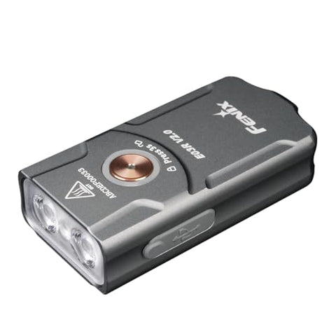 Fenix E03R v2.0 delivers 500 lumen white light for quick visibility.