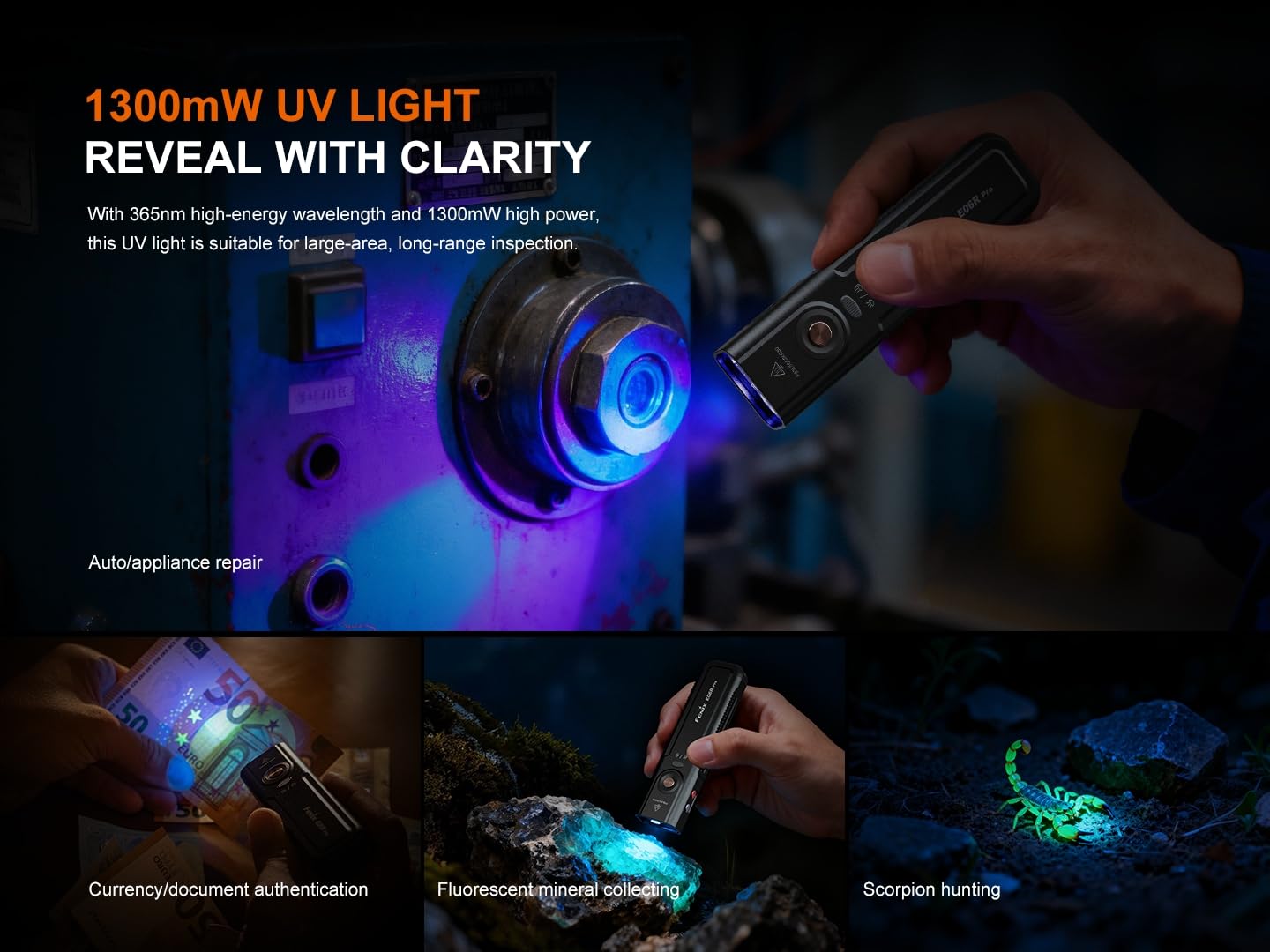 Fenix E06R Pro red beam supports presentations and signaling in the field.