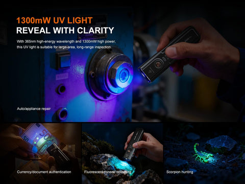Fenix E06R Pro red beam supports presentations and signaling in the field.
