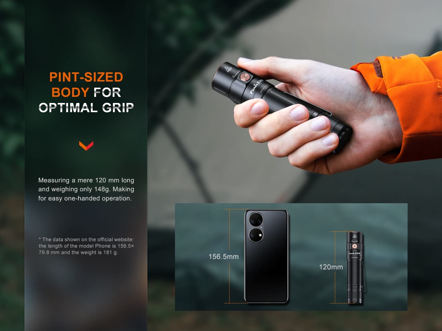 Fenix E35R beam reach demonstrates 284-yard throw for distance lighting.