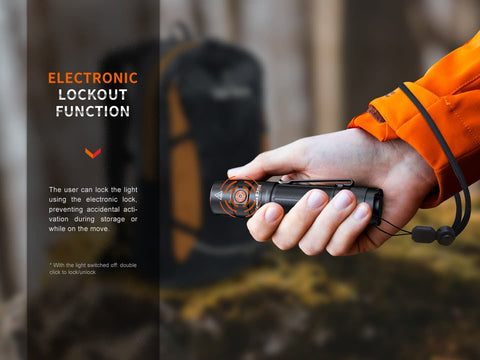 Fenix E35R IP68 rating image communicates water resistance and submersion capability.