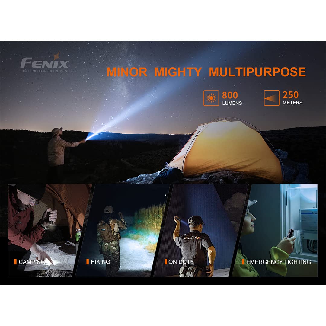 Fenix PD25R two-way clip secured to backpack or cap brim