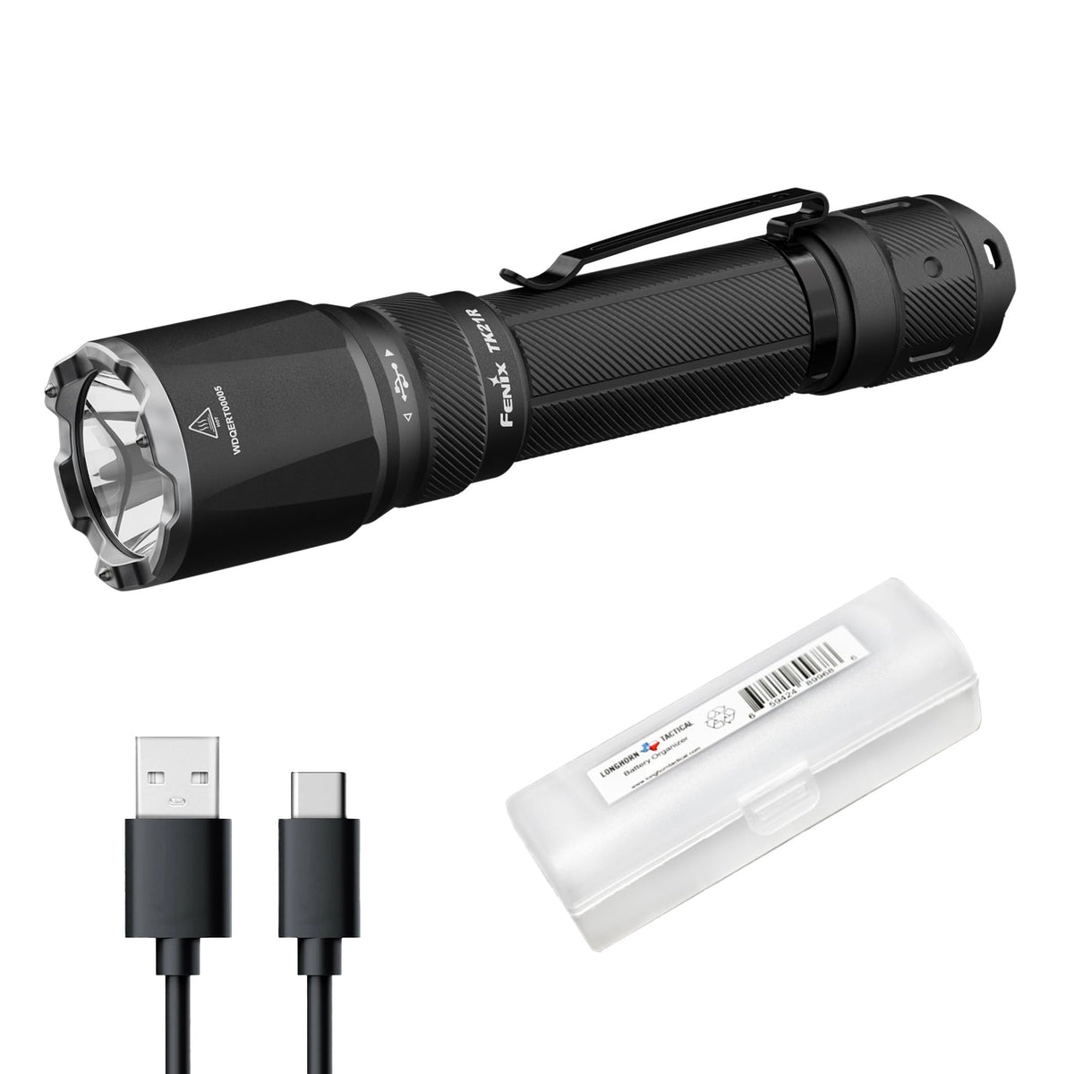 Fenix TK21R beam distance up to 524 yards for long-range visibility.