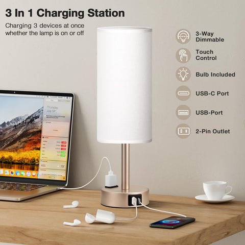 Flaxen fabric shade on Fenmzee lamp softens light for cozy ambiance