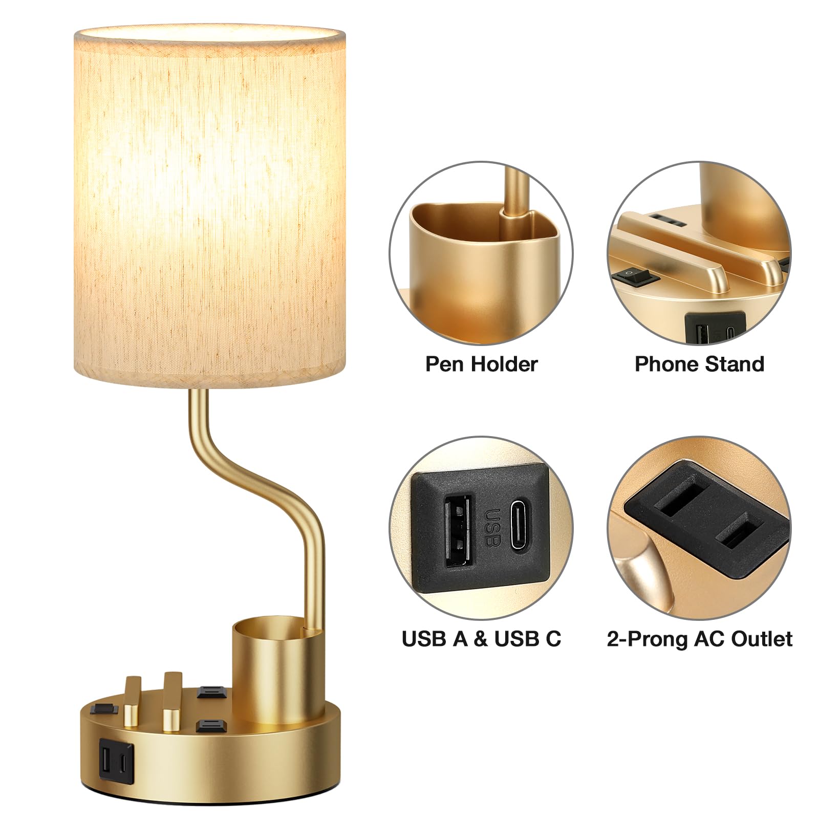 Fenmzee bedroom lamp pairs with various decors thanks to its elegant design.