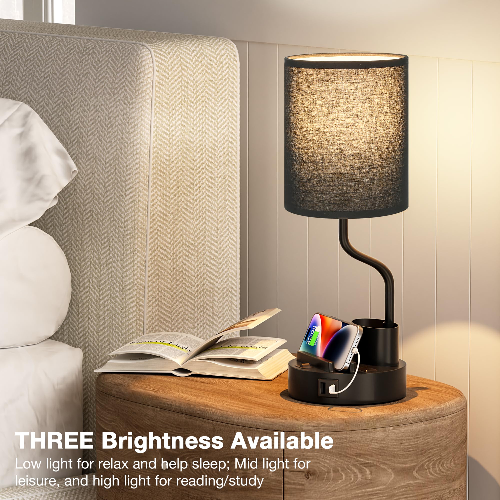 Fenmzee set of bedside lamps for study and living spaces.