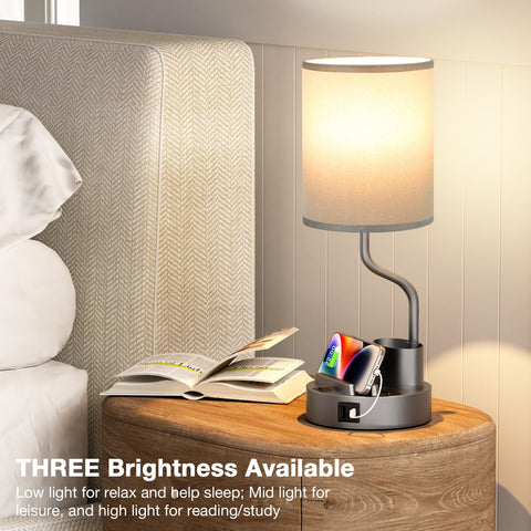 Fenmzee compact desk lamp design blends with modern decor while keeping essentials nearby.