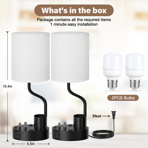 Fenmzee bedside lamp displaying three color temperature options for ambiance and work light