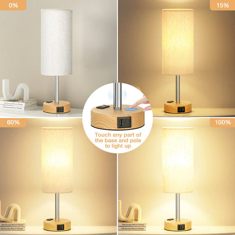 Fenmzee bedside lamp with flaxen shade complements cozy bedrooms.