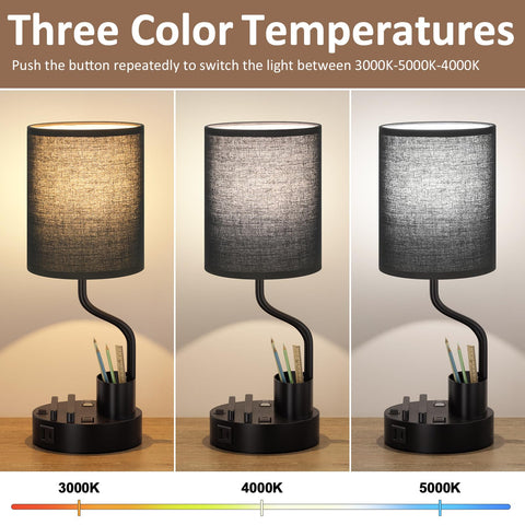 Fenmzee bedside lamp with pen holder and phone stand for organized study.