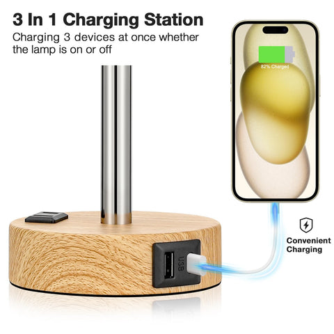 Fenmzee touch-control bedside lamp for quick brightness adjustments.