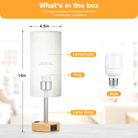 Fenmzee bedside lamp with USB-A port for versatile charging.