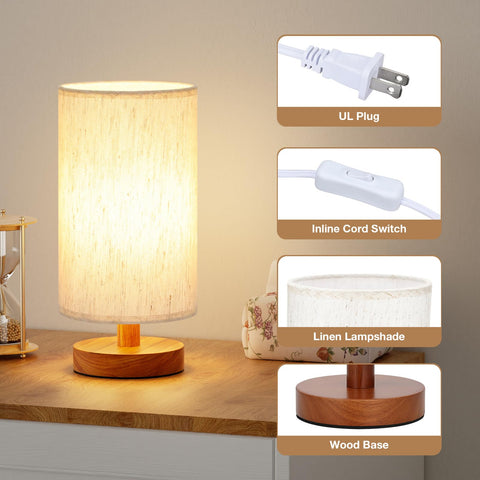 Fenmzee bedside lamp emits warm 3000K glow, perfect for night reading.