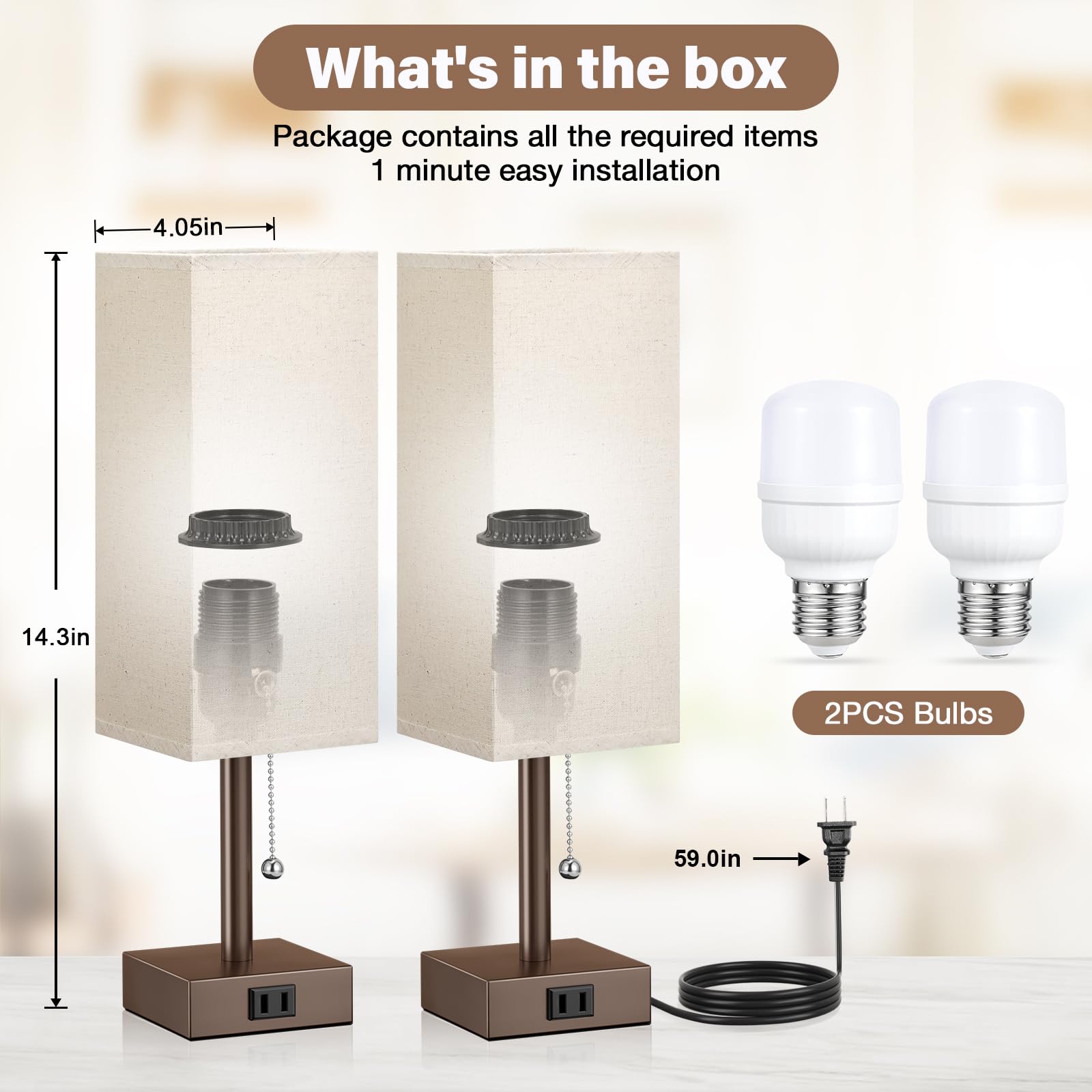 Fenmzee brown base lamp providing stable support on a table
