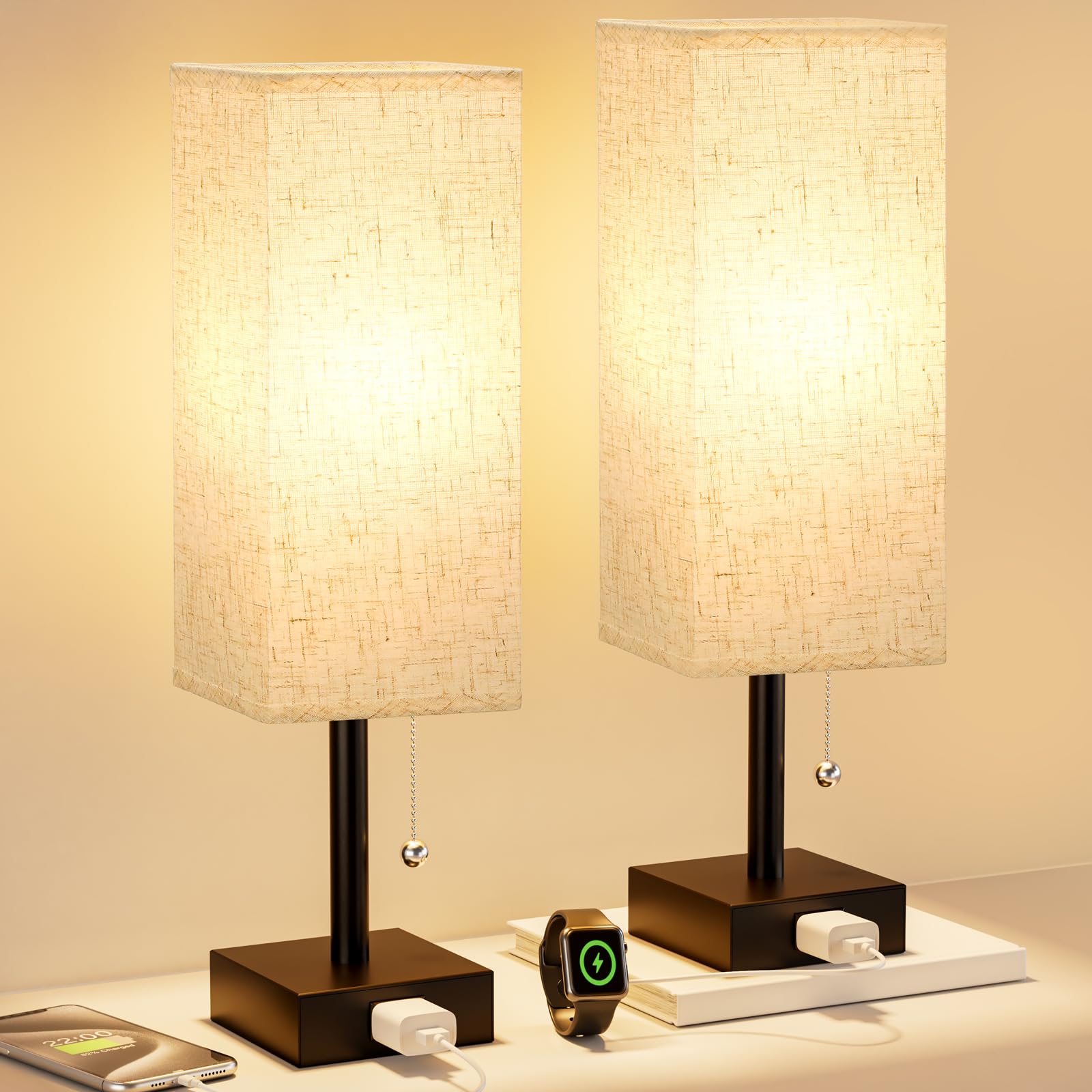 Fenmzee bedside lamps 2-pack offer versatile ambient lighting for bedrooms