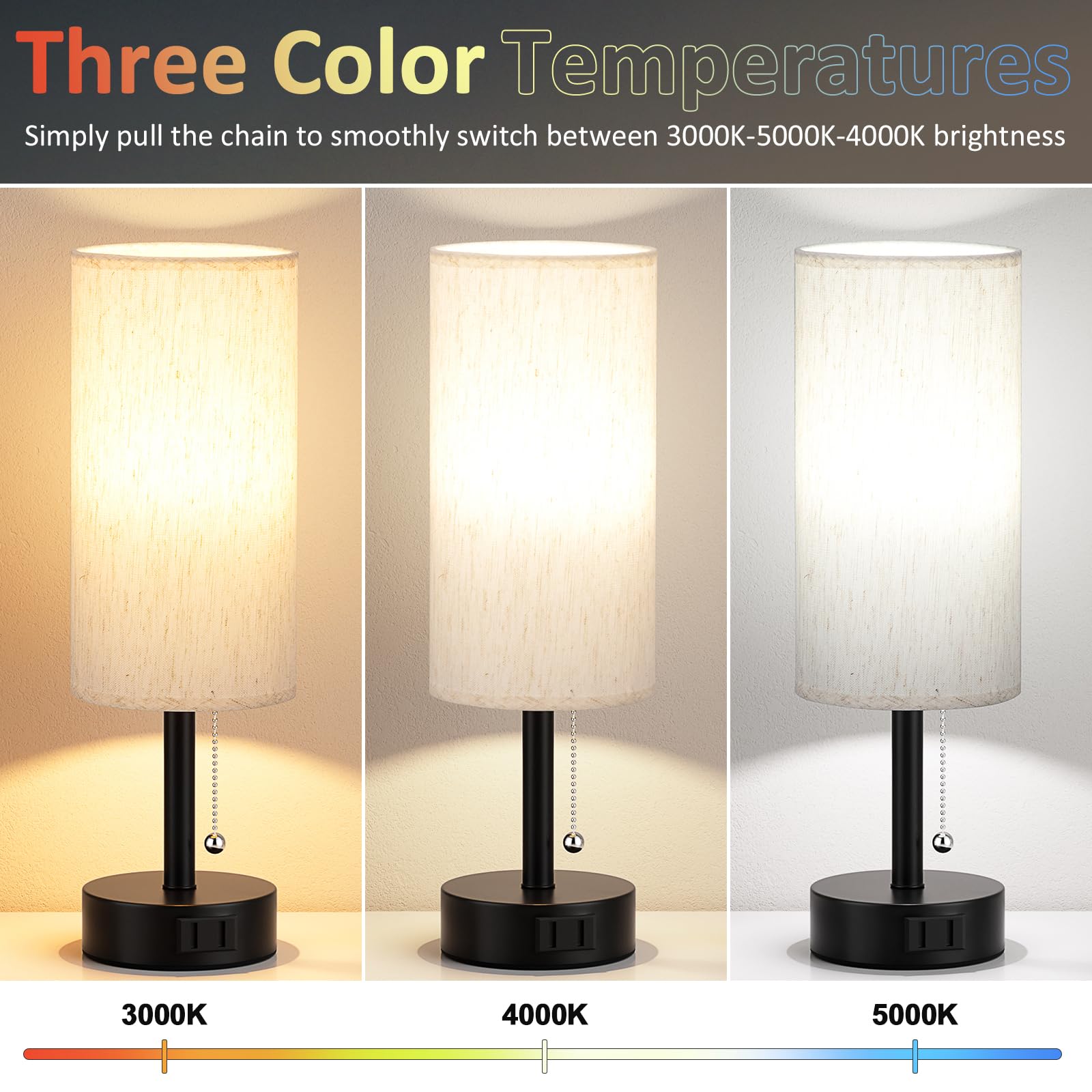 Fenmzee lamp with built in AC outlet for device charging