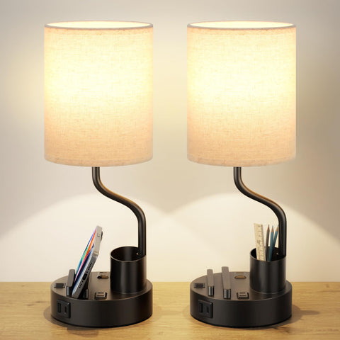 Fenmzee lamps provide practical storage and device charging near your workspace.