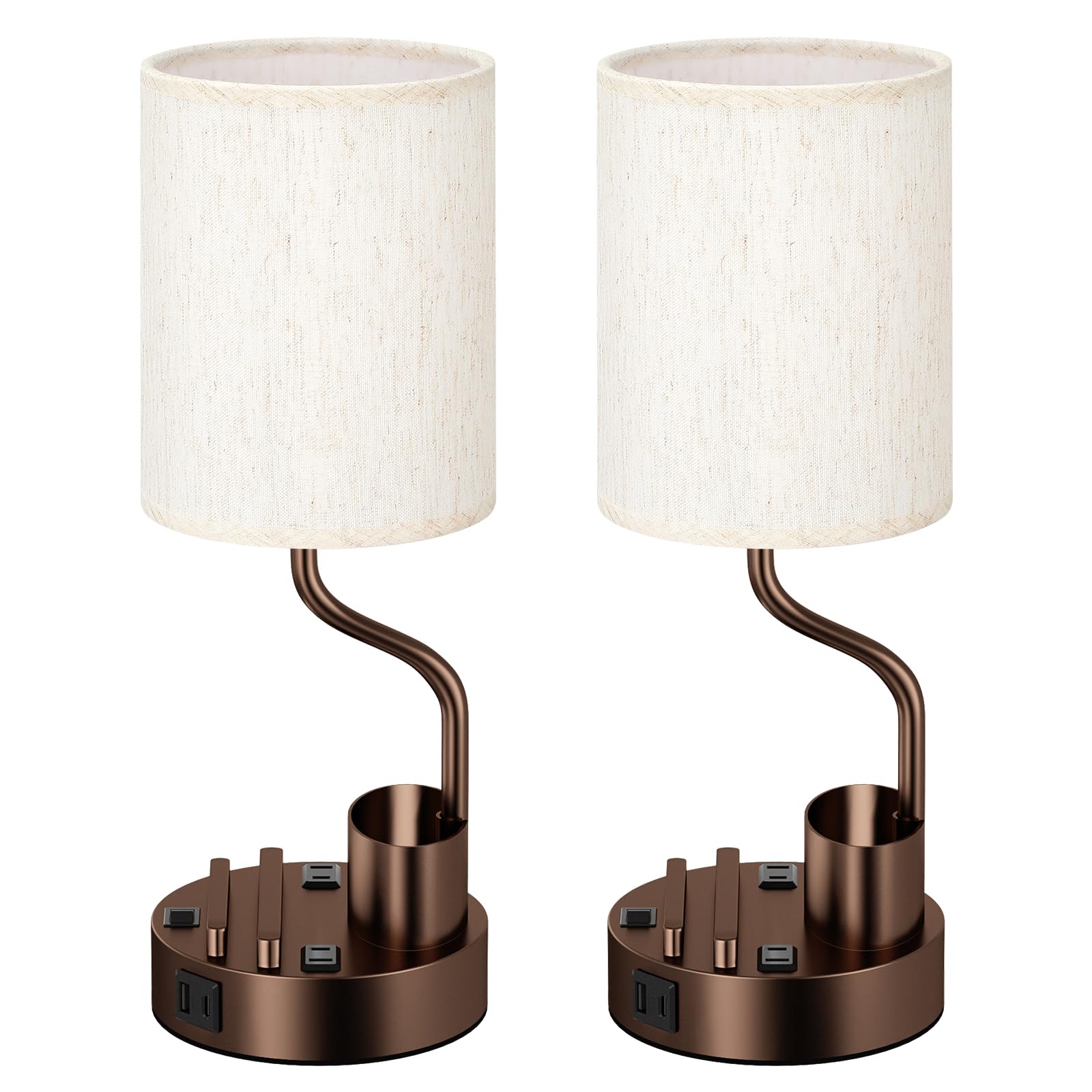 Fenmzee 2-pack bedside lamps ideal for guest rooms and shared spaces.