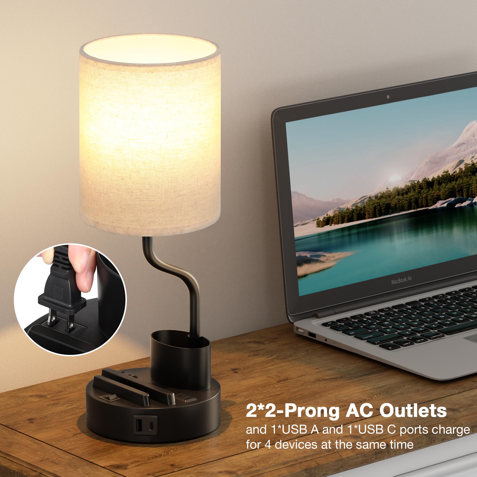Fenmzee bedside lamps show three color temperatures for warm to cool lighting options.