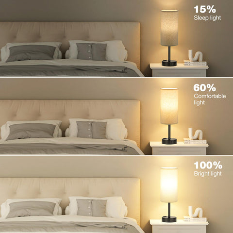 Fenmzee lamp with USB-C port and outlet for convenient charging.