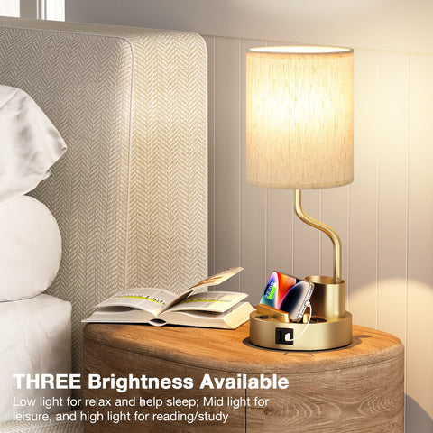 Fenmzee cream shade lamp suited for dorm rooms, living rooms, and offices.